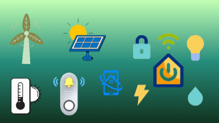 رجل يستخدم تطبيق الهاتف للتحكم في أجهزة سمارت هوم الذكية عن بعد